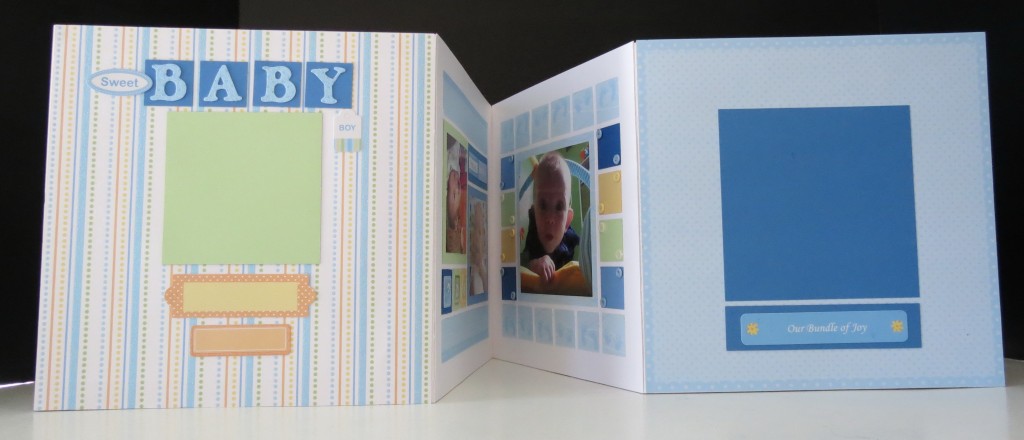 The back and front of the album with two additional spots for photos to finalize the album.