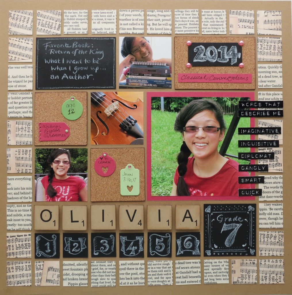 Back to School layout for Olivia