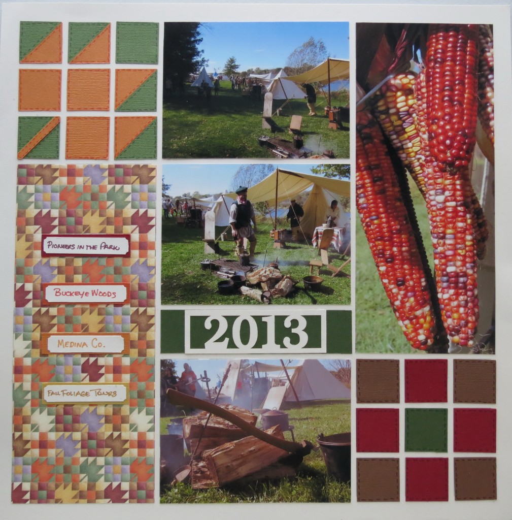 Traditional Style with quilt squares, cardstock and patterned paper