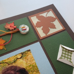 Fall Flourish #3 Cornerstones with inked background to match color scheme of layout.
