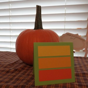 Thanksgiving Place Cards on the backside of each tent style card adding paper tiles for blessings.