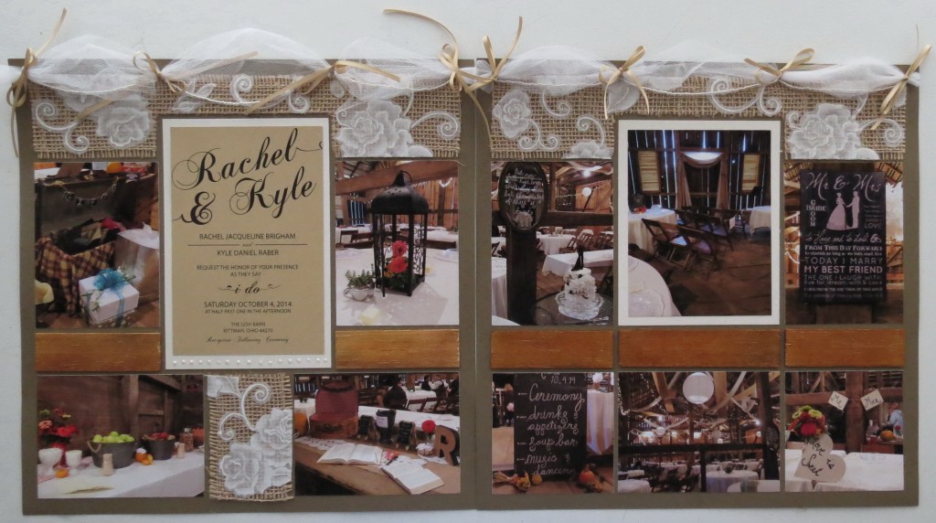 Wedding Scrapbook Tips two page layout.