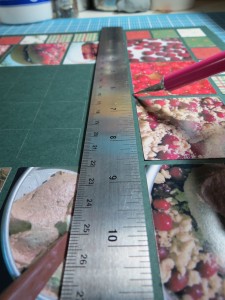 Christmas Recipes: use ruler along the top edge of the title block section to cut a slit to slide recipe in and out if you want.