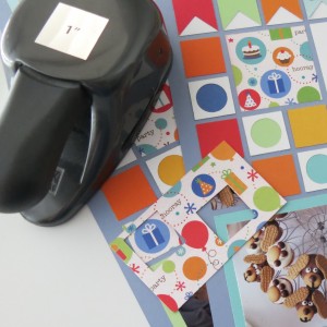Birthday Scrapbook Pages: fussy cut squares to accent your pages.