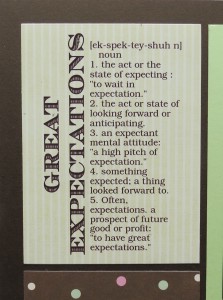 Great Expectations: Hybrid Scrapbooking Title Block.