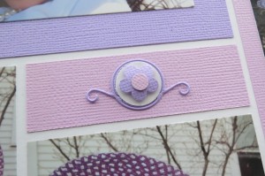 Embellishing Your Scrapbook Pages: Die for scrollwork, circles and flower punches, foam mounting tape for lift.