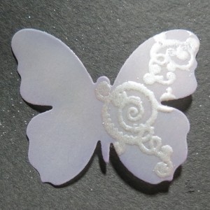 Butterflies & Balance chalked and embossed vellum butterfly