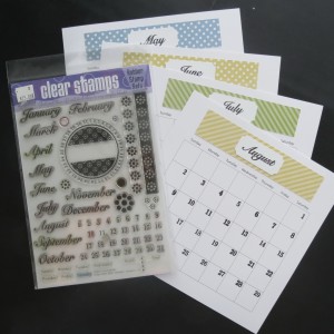8x8 page designs calendar stamp sets from IO by Tami Potter