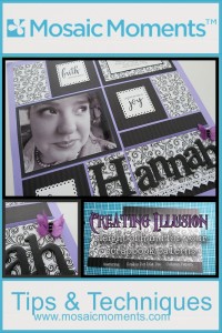 Creating Illusion with Column Pattern Scallop Dot Mat Die and journal cards  