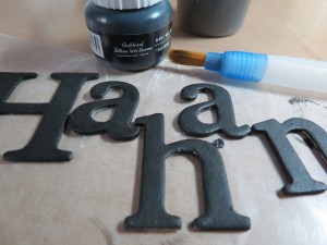 Creating Illusion chipboard letters painted with chalkboard paint