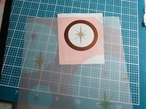 Scrapping Your Vintage Photos: The Fab 50's Adding Vellum to white cardstock and cutting circle out. 