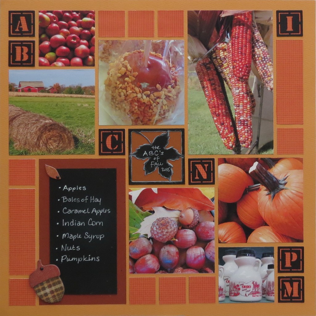Fall Alphabet Scrapping by the Letters pinwheel pattern #250