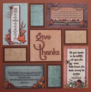 MM Gratitude Layout #3 Hybrid Scrapbook page using digital kits from Kimeric Kreations. 