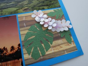 MM Hawaiian Escape lei and leaf embellishments