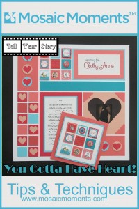 MM TYS 1" Heart frame die and Inchies make this waiting for baby layout pure sweetness. 