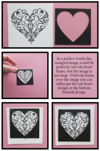MM Finishing Touches embellishments using Rubber stamps, MM Heart Tiles 