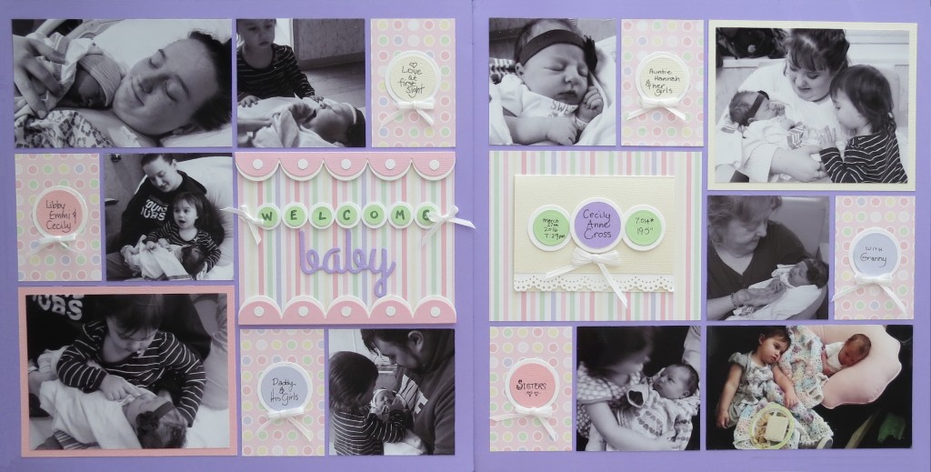 MM-TYS Welcome Baby two page layout in Tell Your Story series