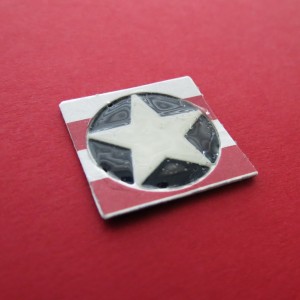 MM TYS DC Stars & Stripes alternate star tile with center section flooded with liquid acrylic to create a button effect.