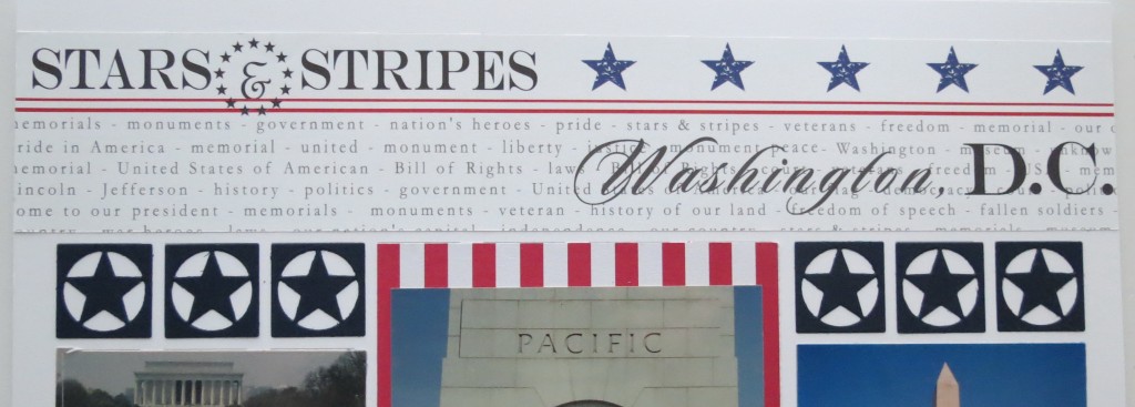 MM TYS DC Stars-n-Stripes using the pattern paper edge to edge for dramatic title 