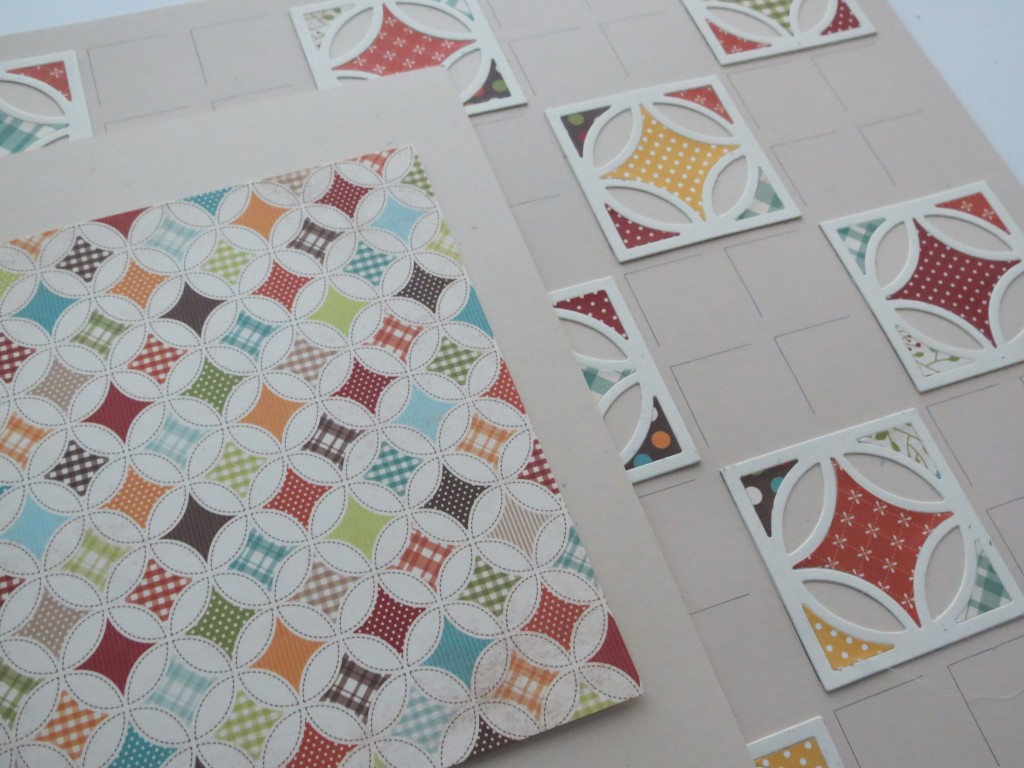 Simple Stories pattern paper and Beach Mosaic Moments Grid with Milkweed tiles