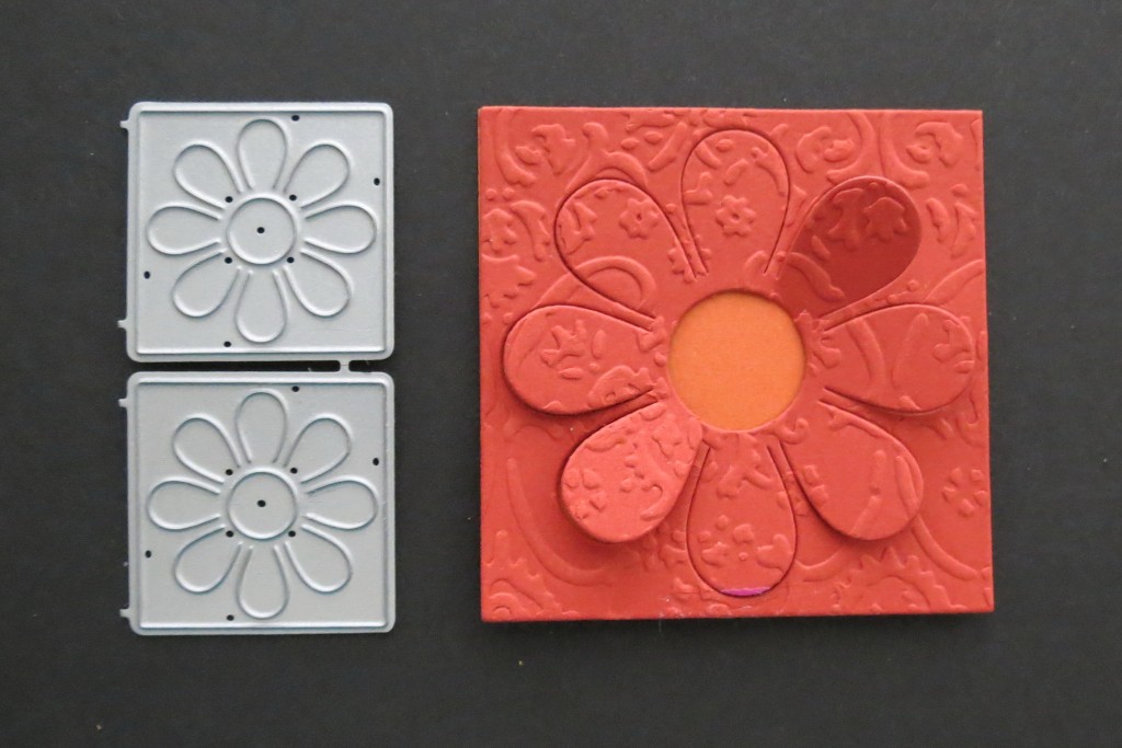 Mosaic Moments Petal Popper Die Set with embossing from Textile embossing folder