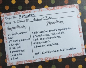 MM TYS Pancake recipe using Amber Shaw and Traci Reed's card from Thyme in the Kitchen digital kit.