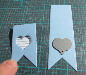 MM PG Banner Die cutting the heart from the banner for see through effect