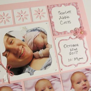 Mosaic Moments Pink Grid Paper, the Scallop Frame Die