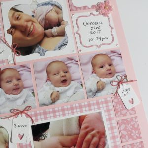 Mosaic Moments Pink Grid Paper, the Scallop Frame Die