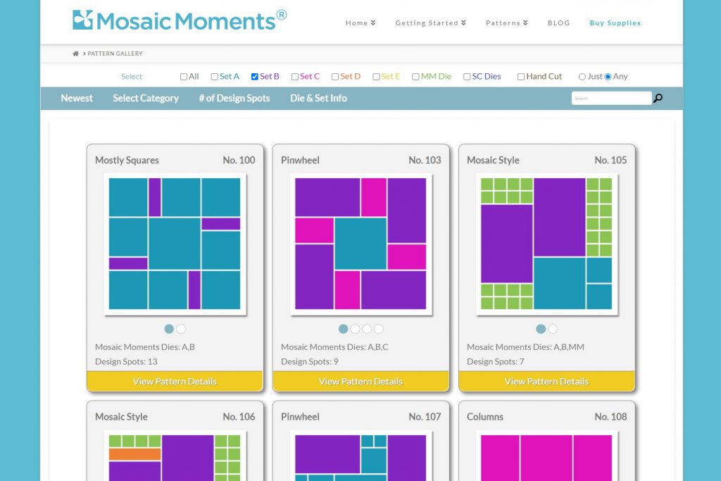 Mosaic Moments Dies Set One Inch Grid