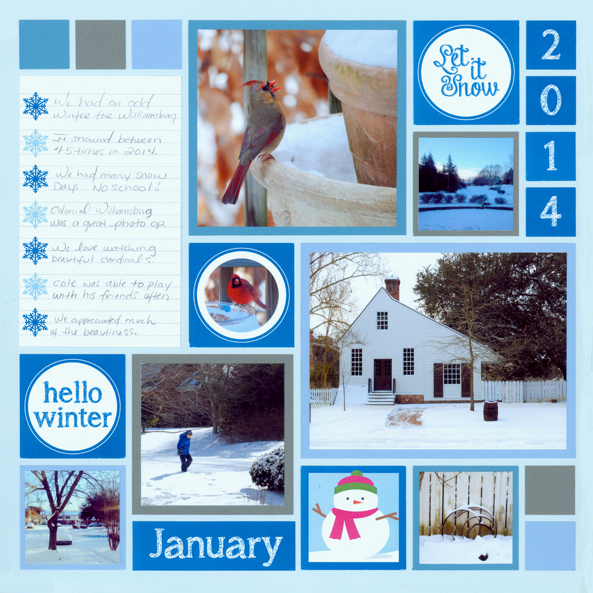 Winter Scrapbook Page