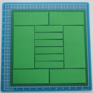Scrapping with Ease: Cutting Mats: Filling the pattern #120 with all the sections.