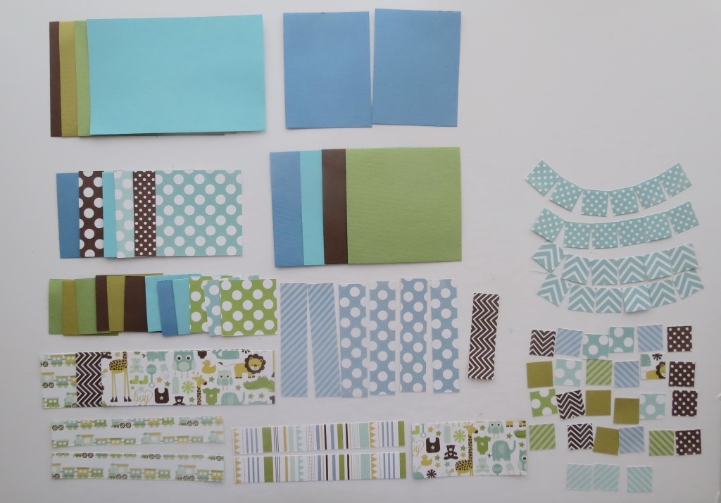 8x8 Page Designs all the pieces cut with the Die Sets and ready to assemble
