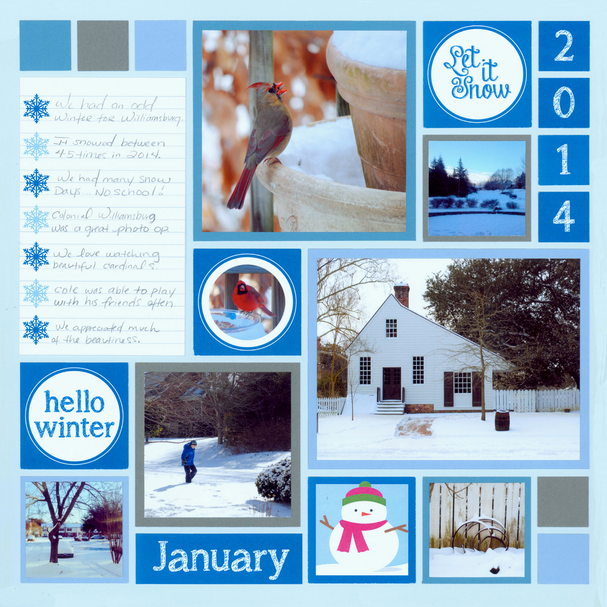 Scrapbook Layout Ideas - Winter