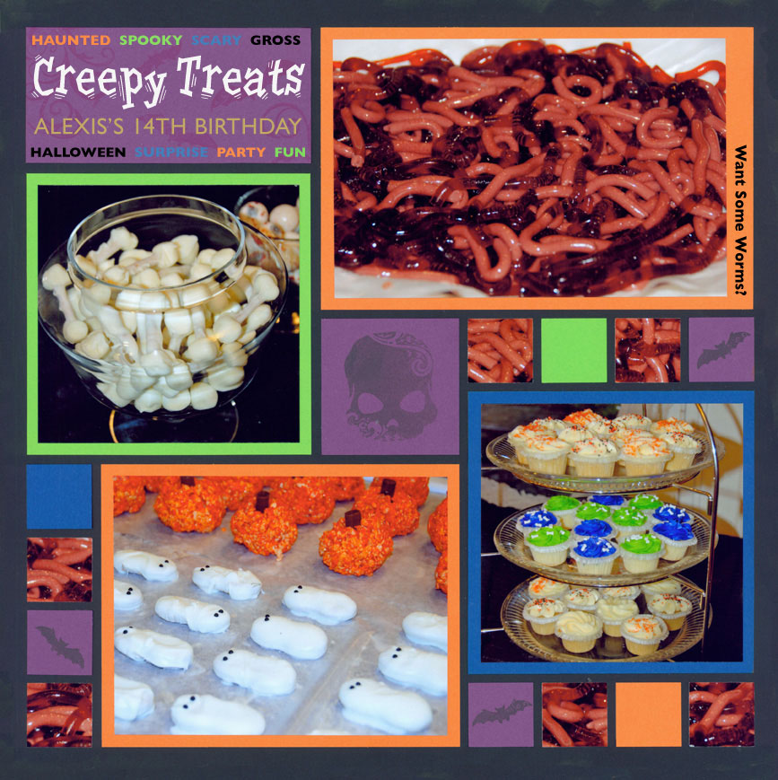 Halloween Scrapbook Pages - Neon