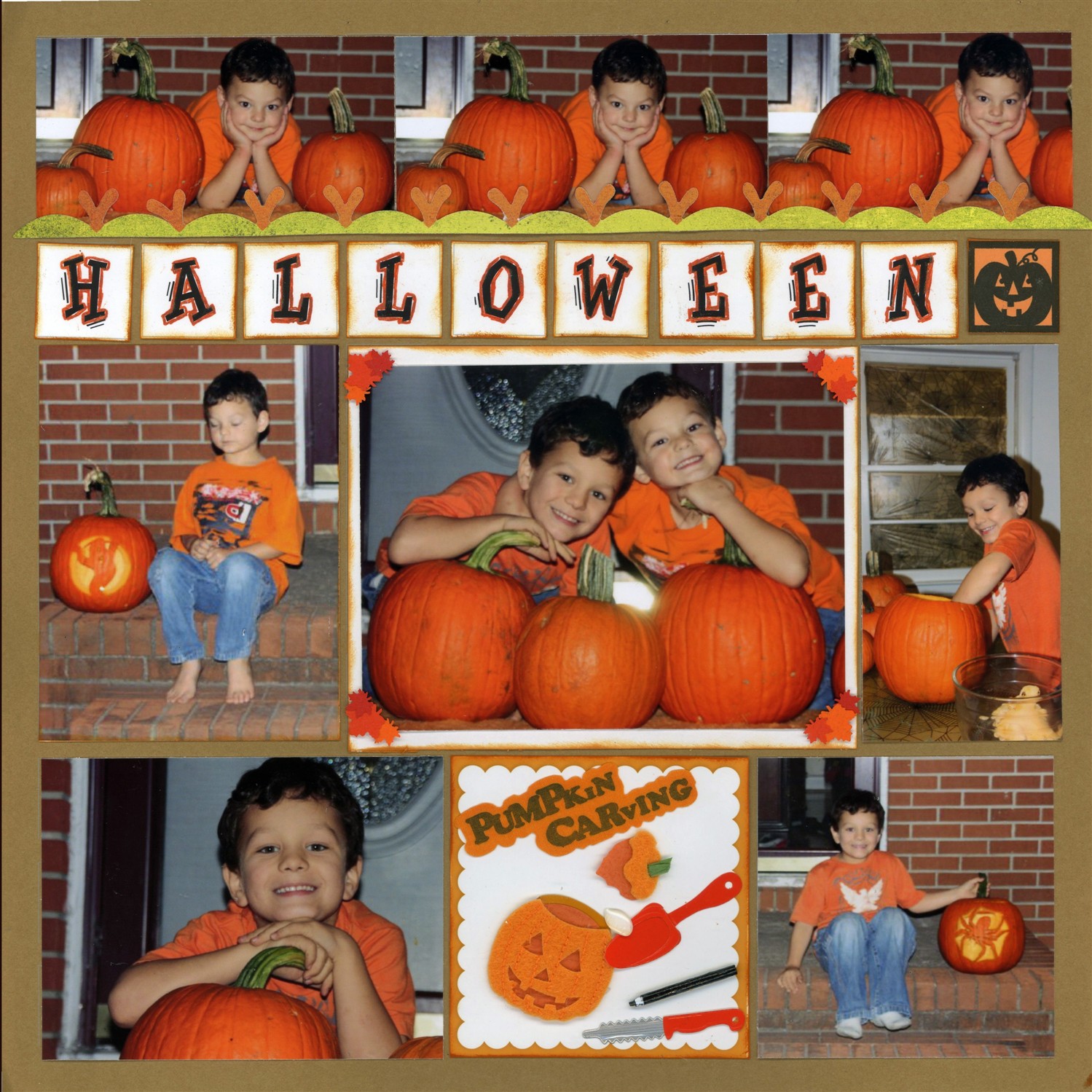 Halloween Scrapbook Page - Traditional Embellishments