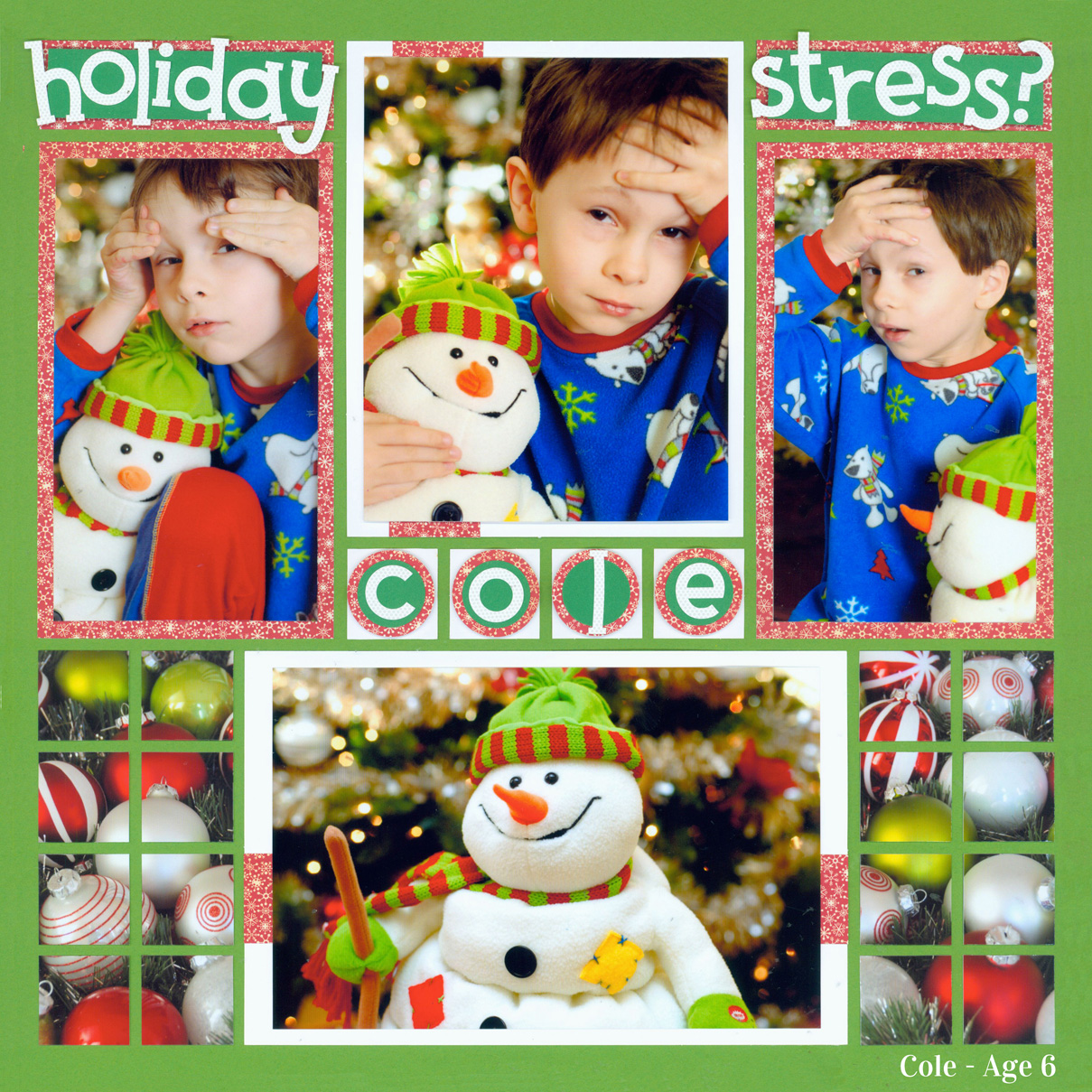 Holiday Scrapbook Pages - Holiday Stress