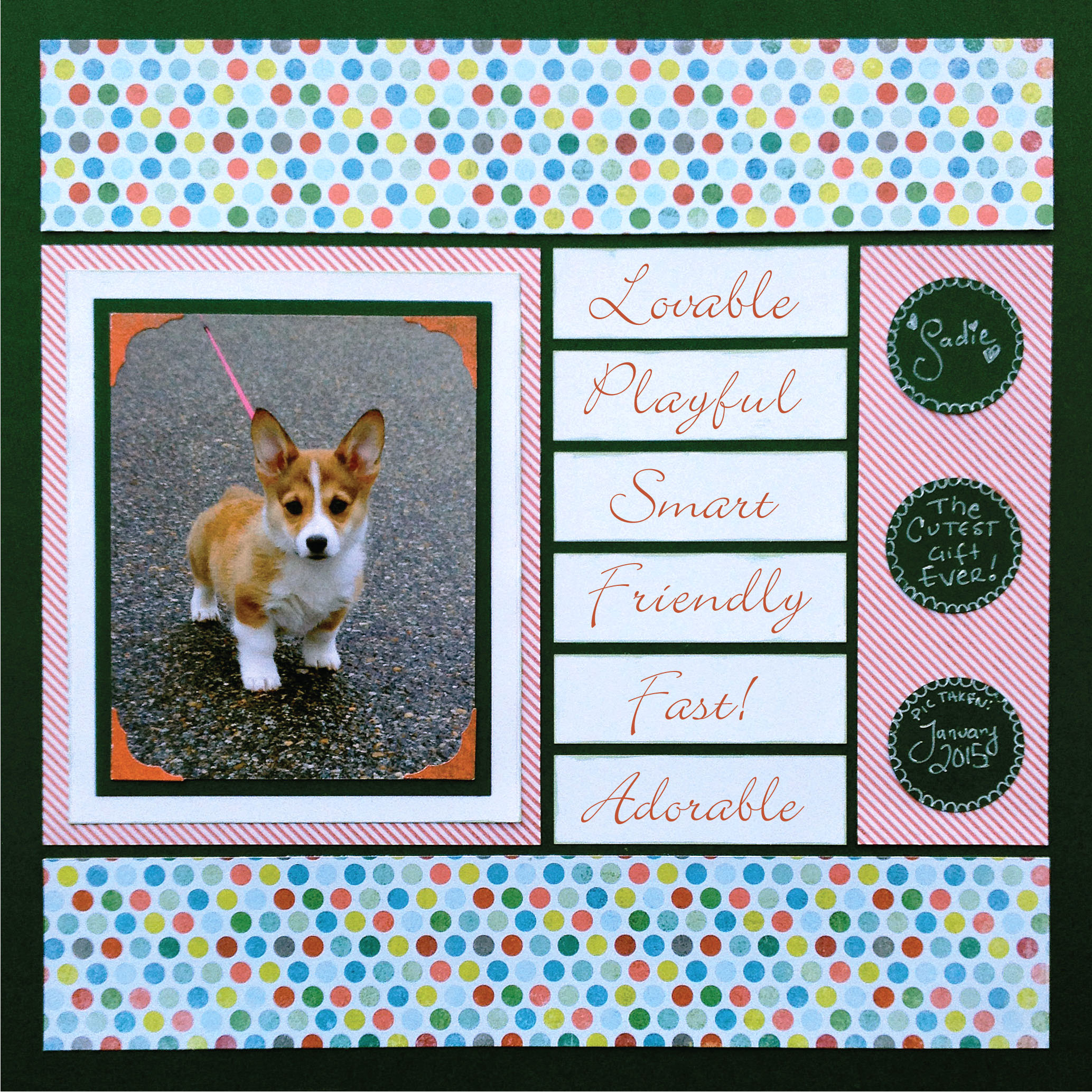 Holiday Scrapbook Layouts - A puppy for Christmas