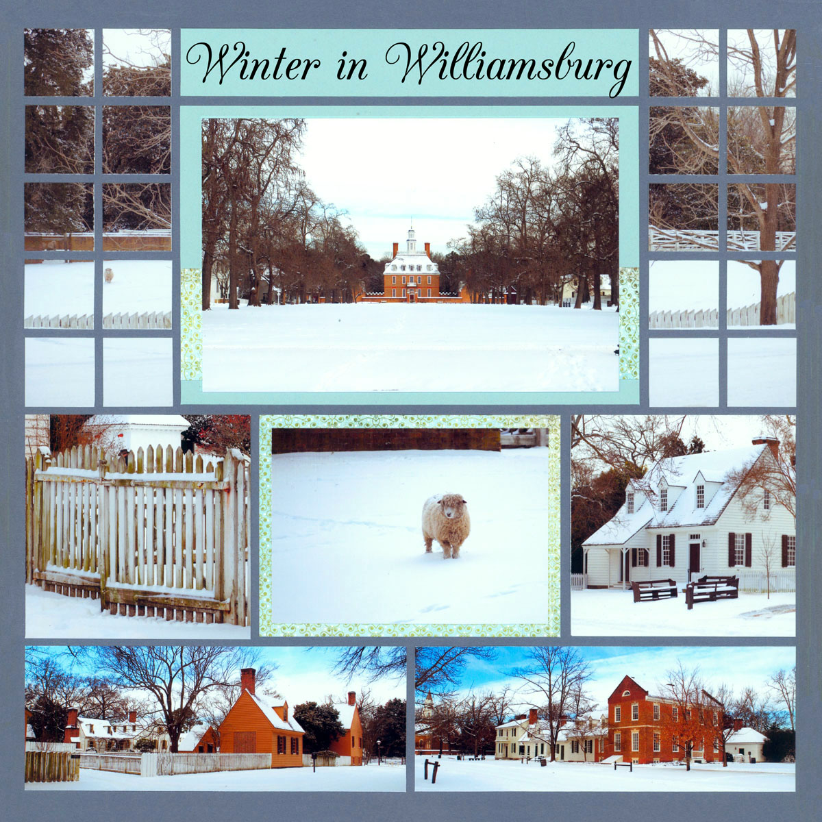 Winter scrapbook Pages - Winter in Williamsburg