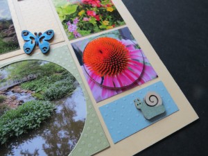 MM Circle Tiles inked edges foam mounting tape wood bits painted with Twinkling H2O's