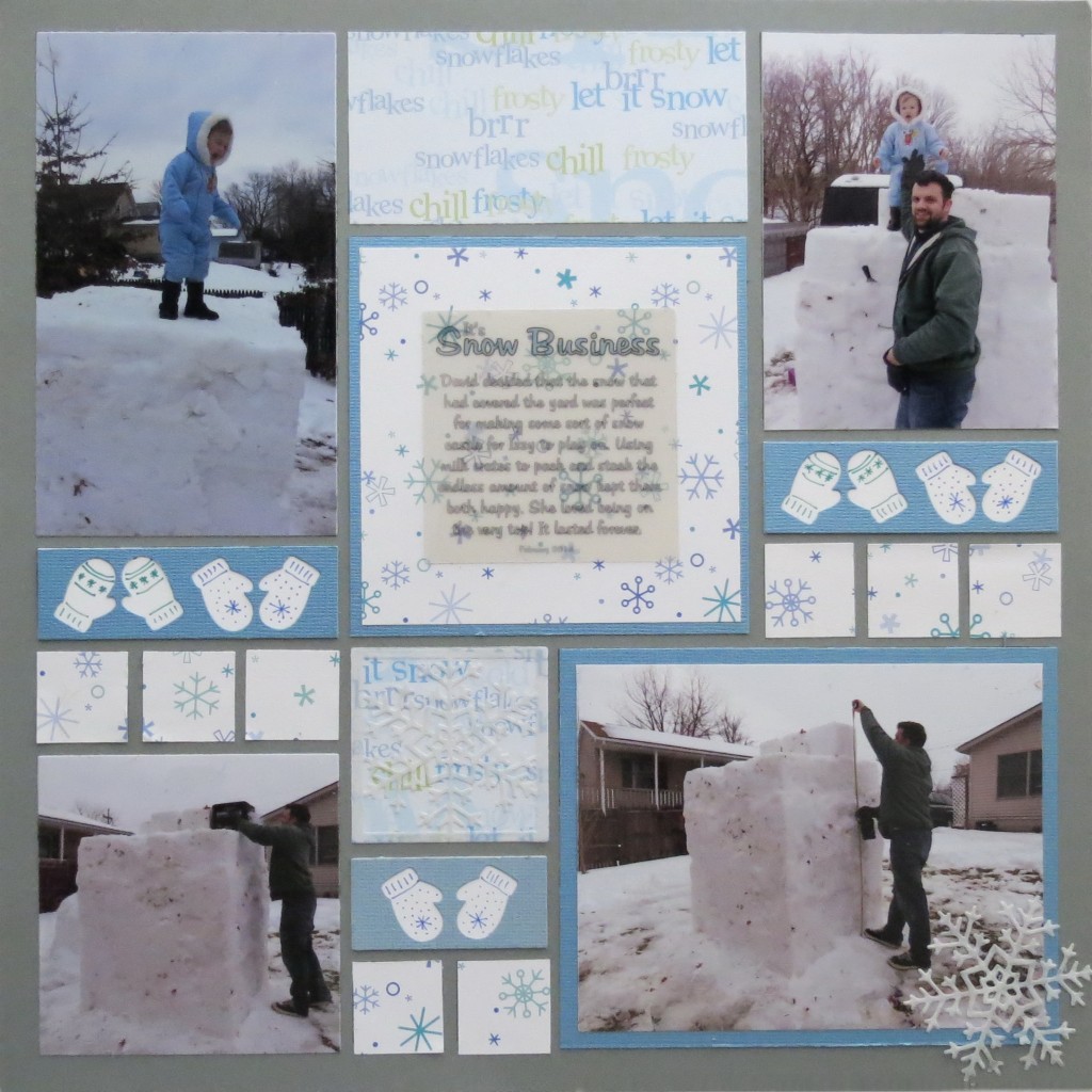 Snow Business layout featuring Mittens Border Die Set