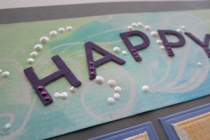 MM Alphabet 2 Die Set chipboard mounted, Liquid Pearls accents