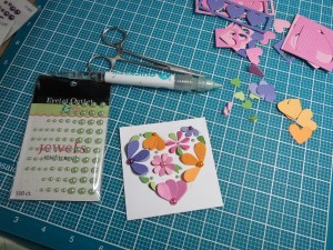 Mosaic Moments Heart Dies and frame. fill center add pearls