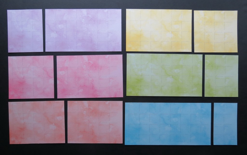 Each color and the cuts needed.