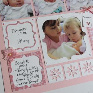 Mosaic Moments Pink Grid Paper, the Scallop Frame Die