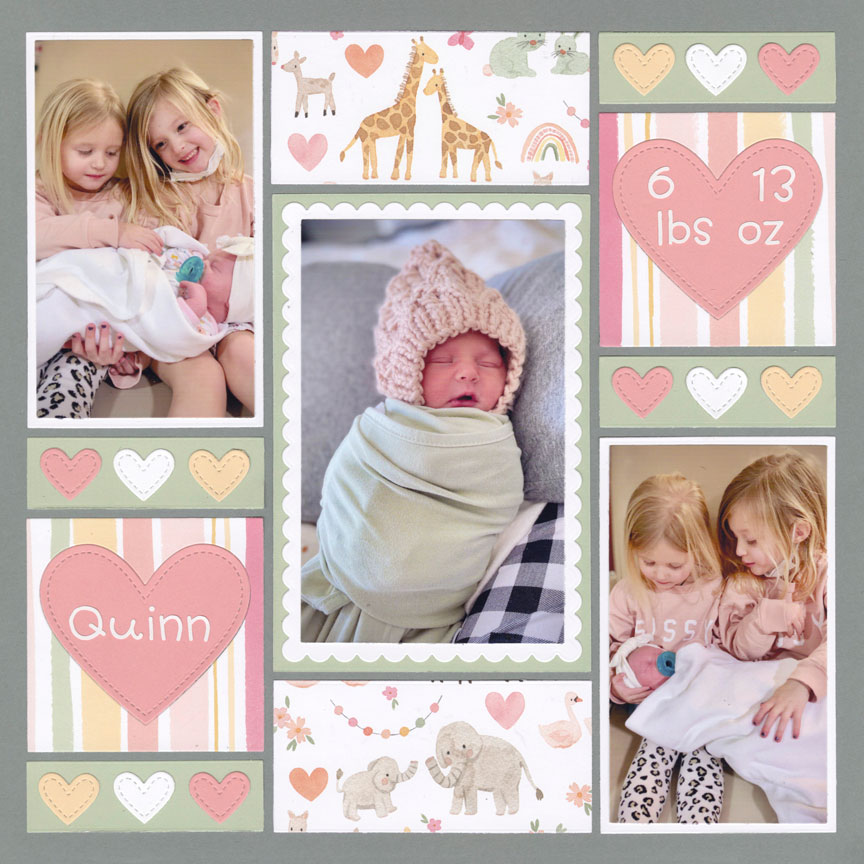 6 Month Baby Girl Scrapbook Layout